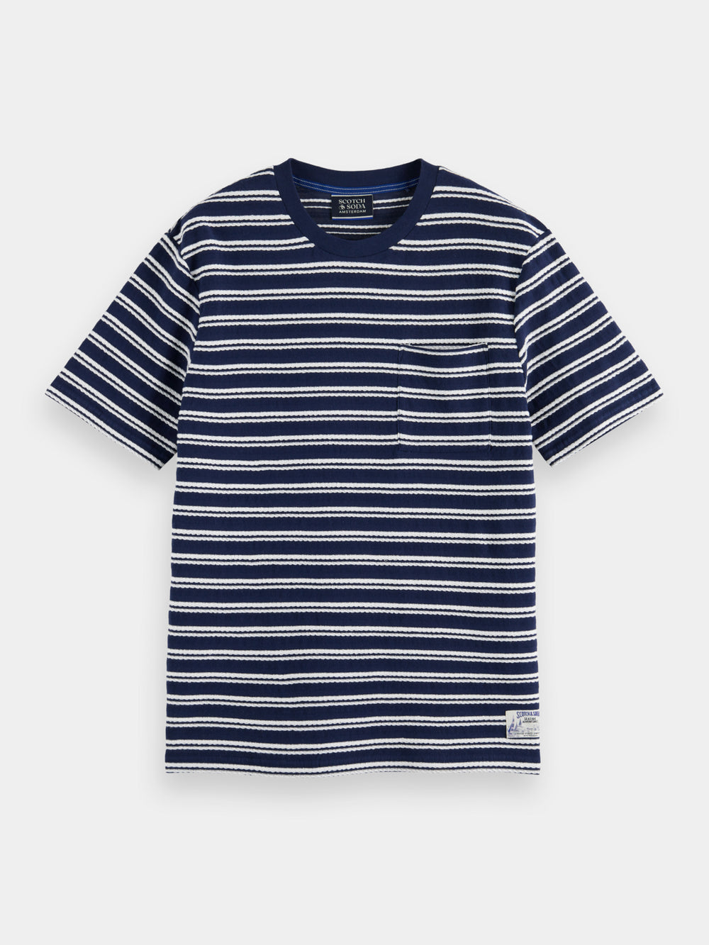 Regular-fit stripe pocket t-shirt - Scotch & Soda AU