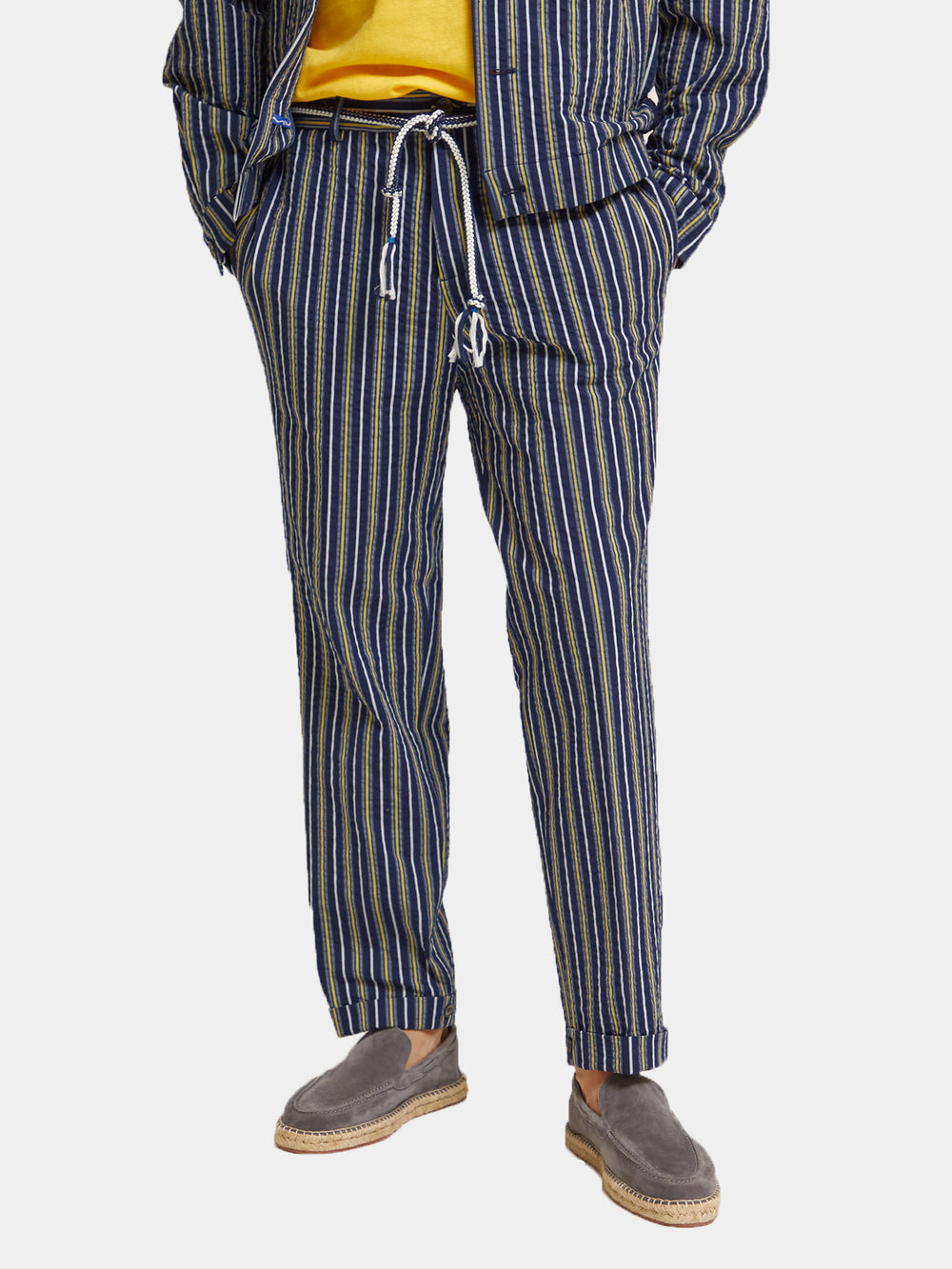 Striped loose tapered seersucker chino - Scotch & Soda AU