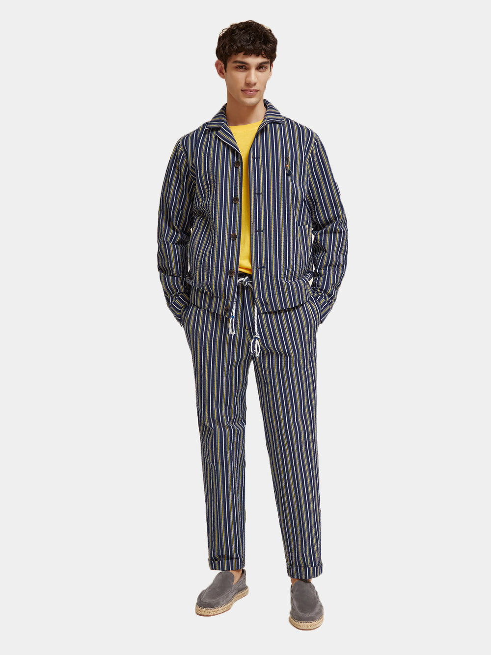 Striped loose tapered seersucker chino - Scotch & Soda AU