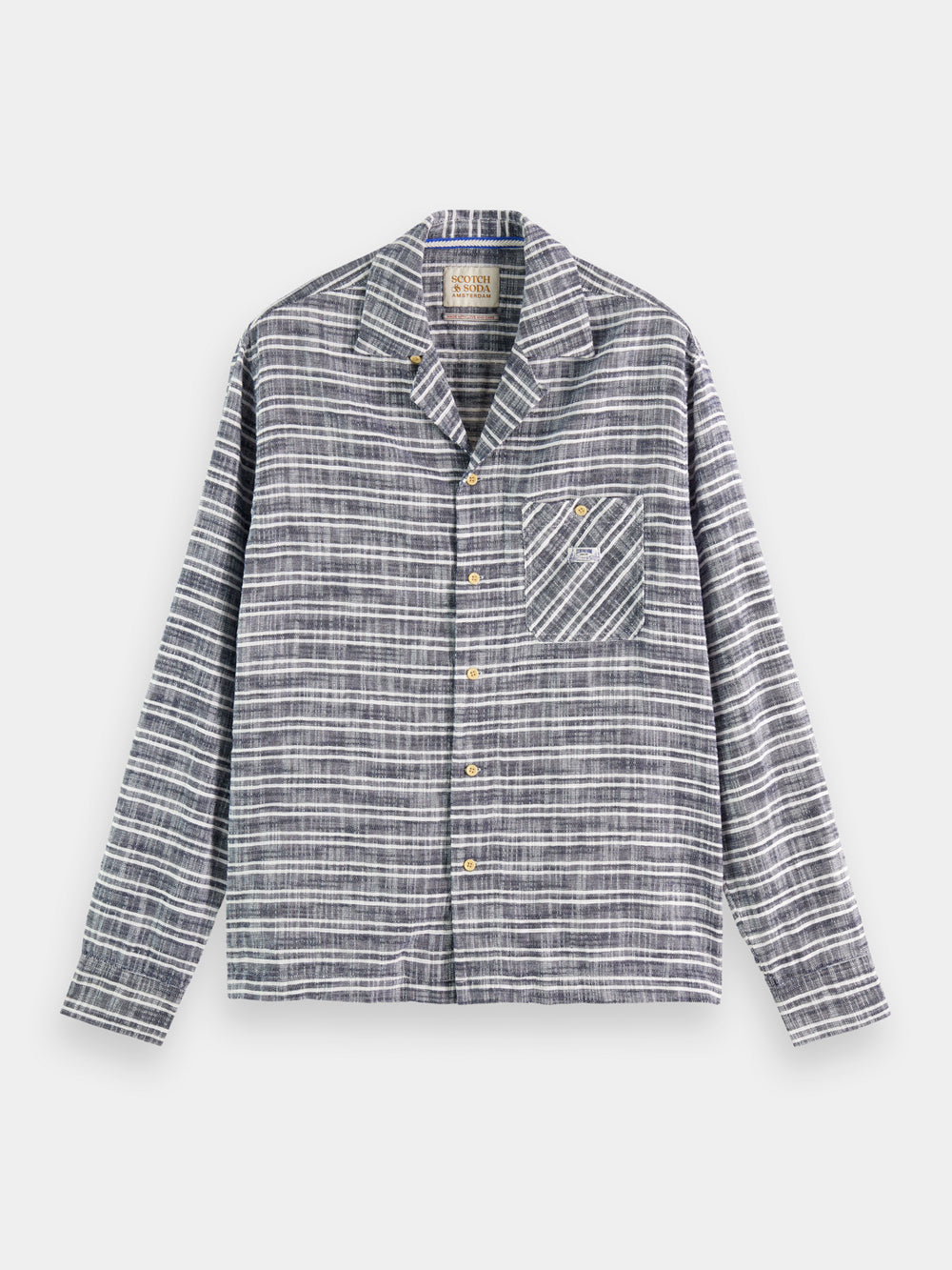 Structured basket-woven stripe shirt - Scotch & Soda AU