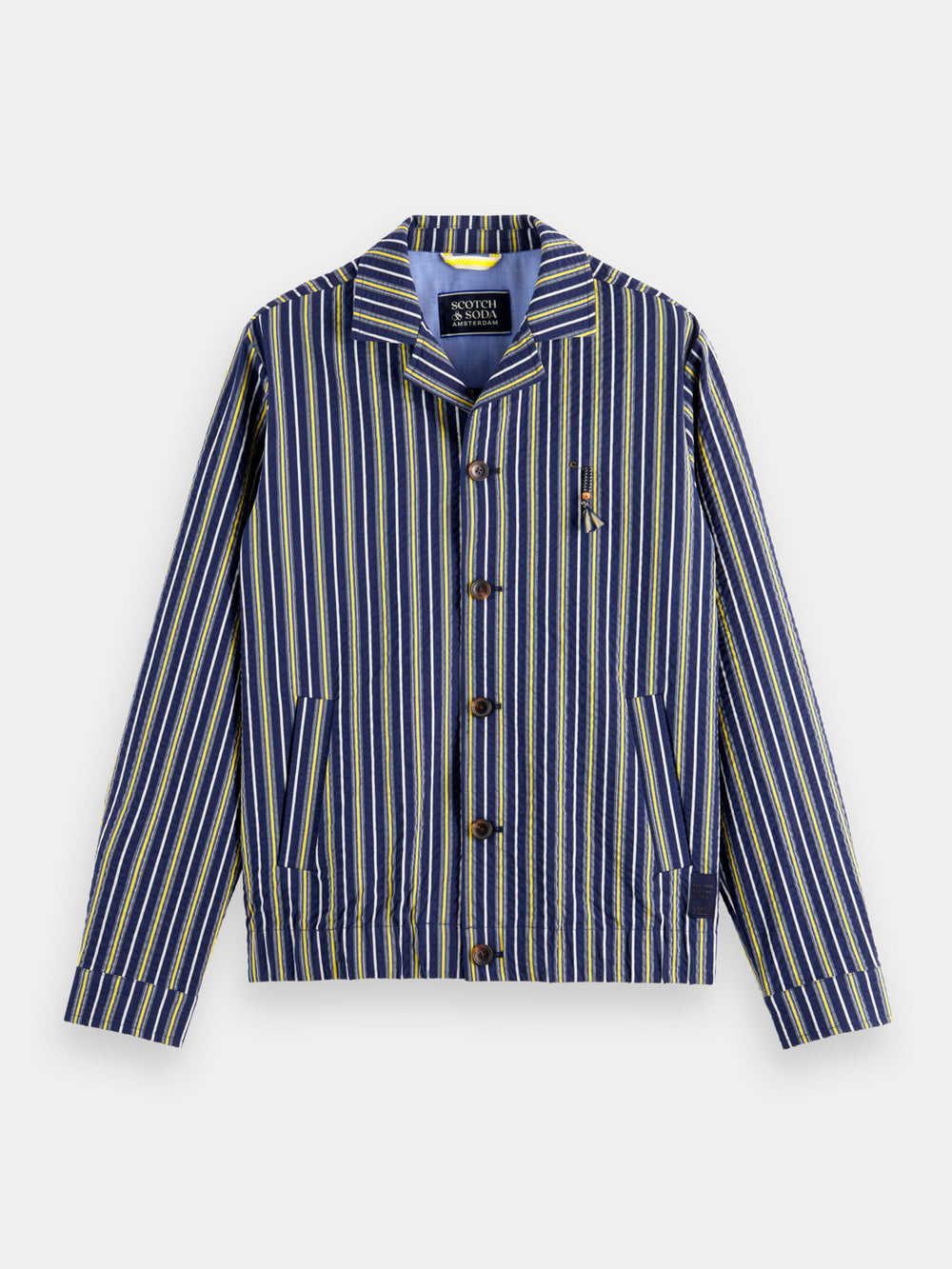 Cotton seersucker blouson jacket - Scotch & Soda AU