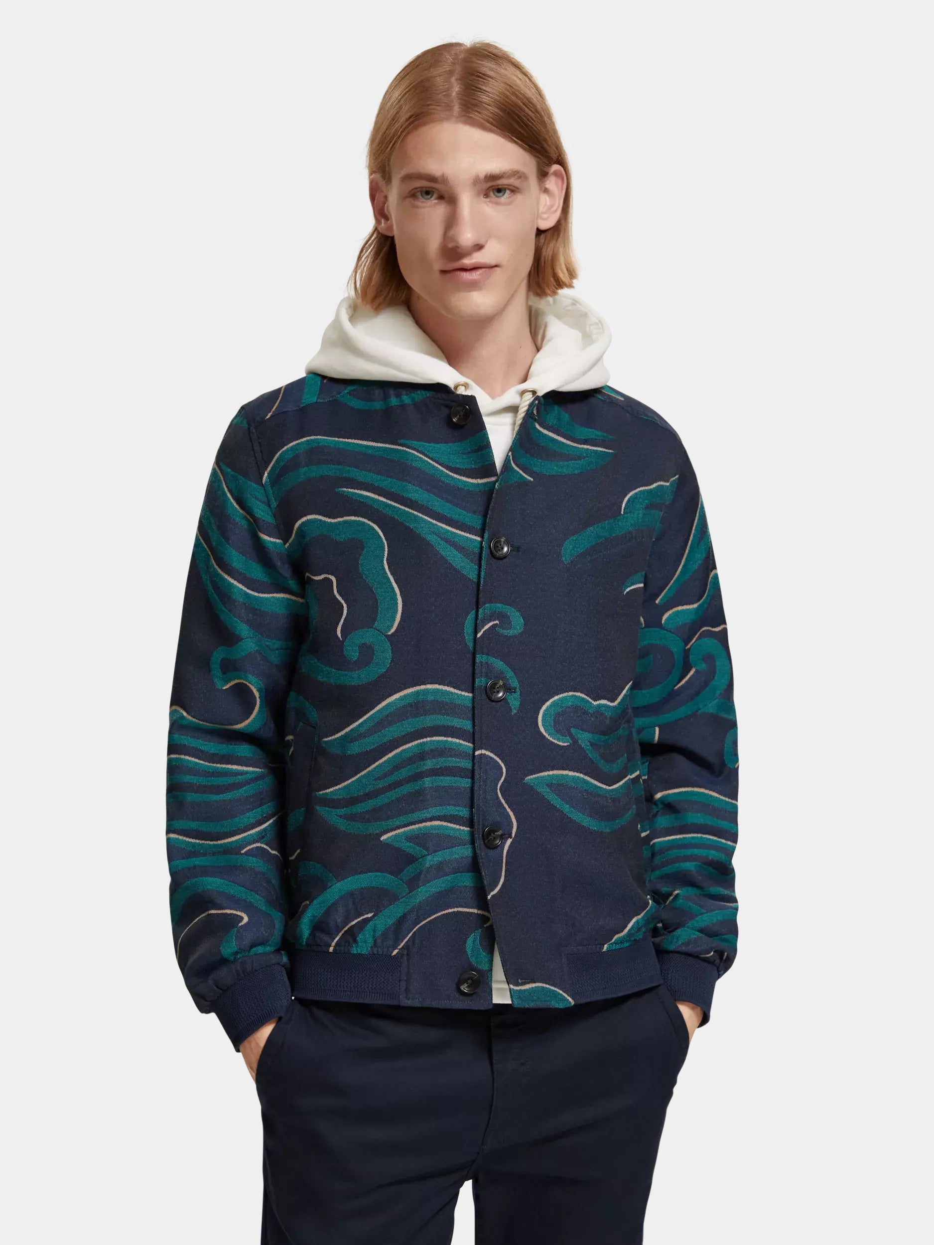 Lightweight jacquard bomber jacket - Scotch & Soda AU