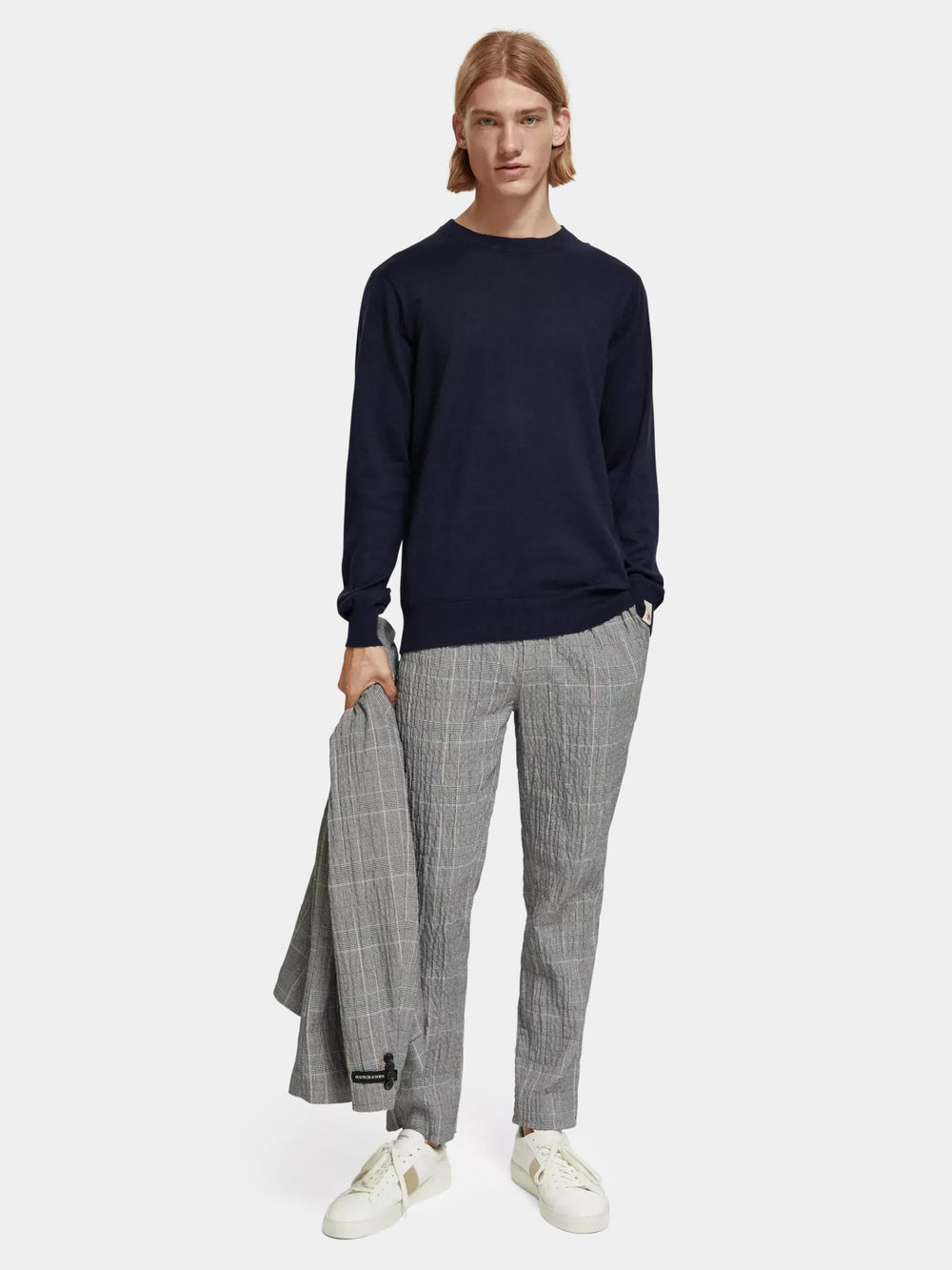 Linen blend crewneck pullover - Scotch & Soda AU