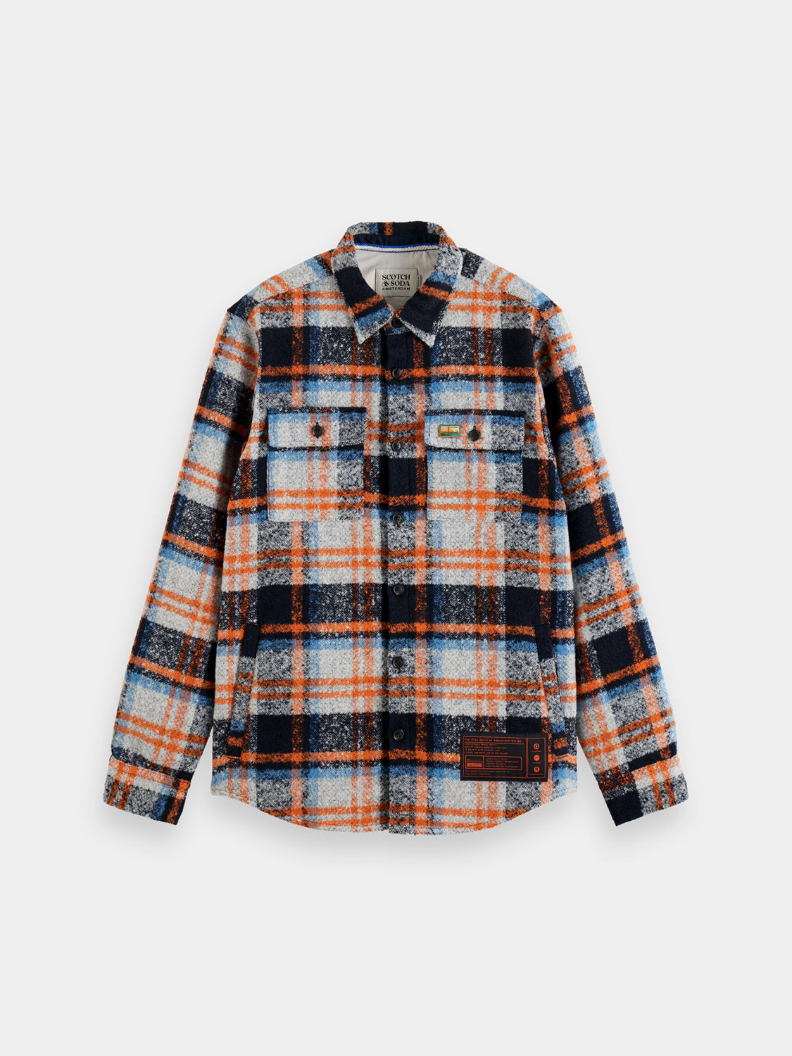 Yarn-dyed fleece overshirt