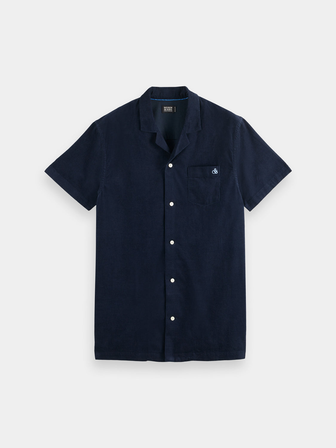 Short sleeved corduroy shirt