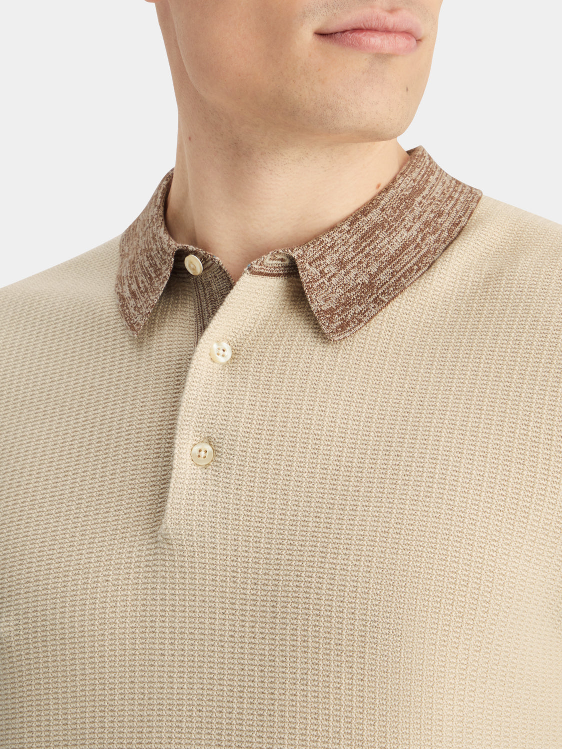 Structured knitted polo