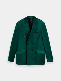 Double-breasted velvet blazer