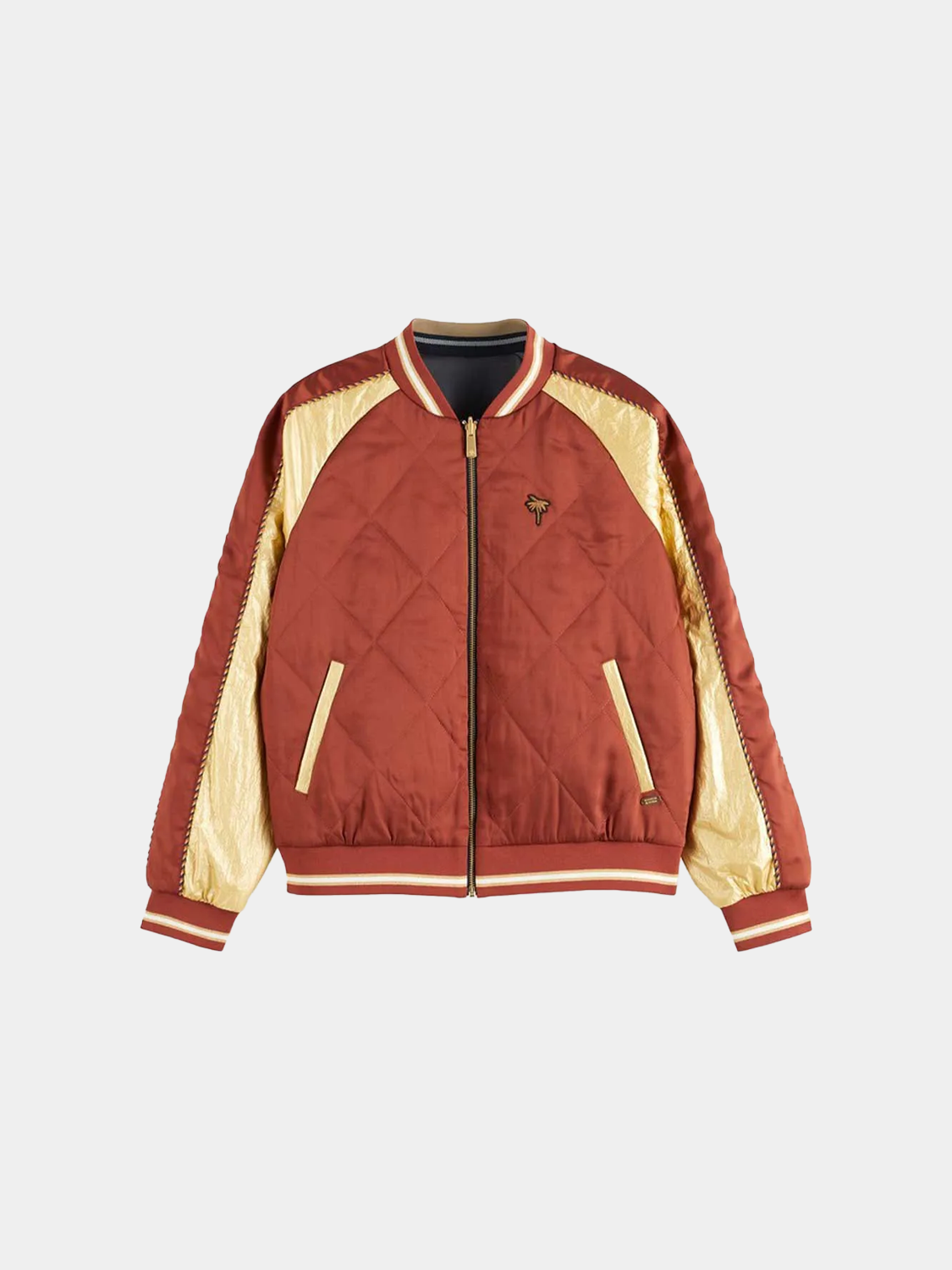Embroidered reversible bomber jacket