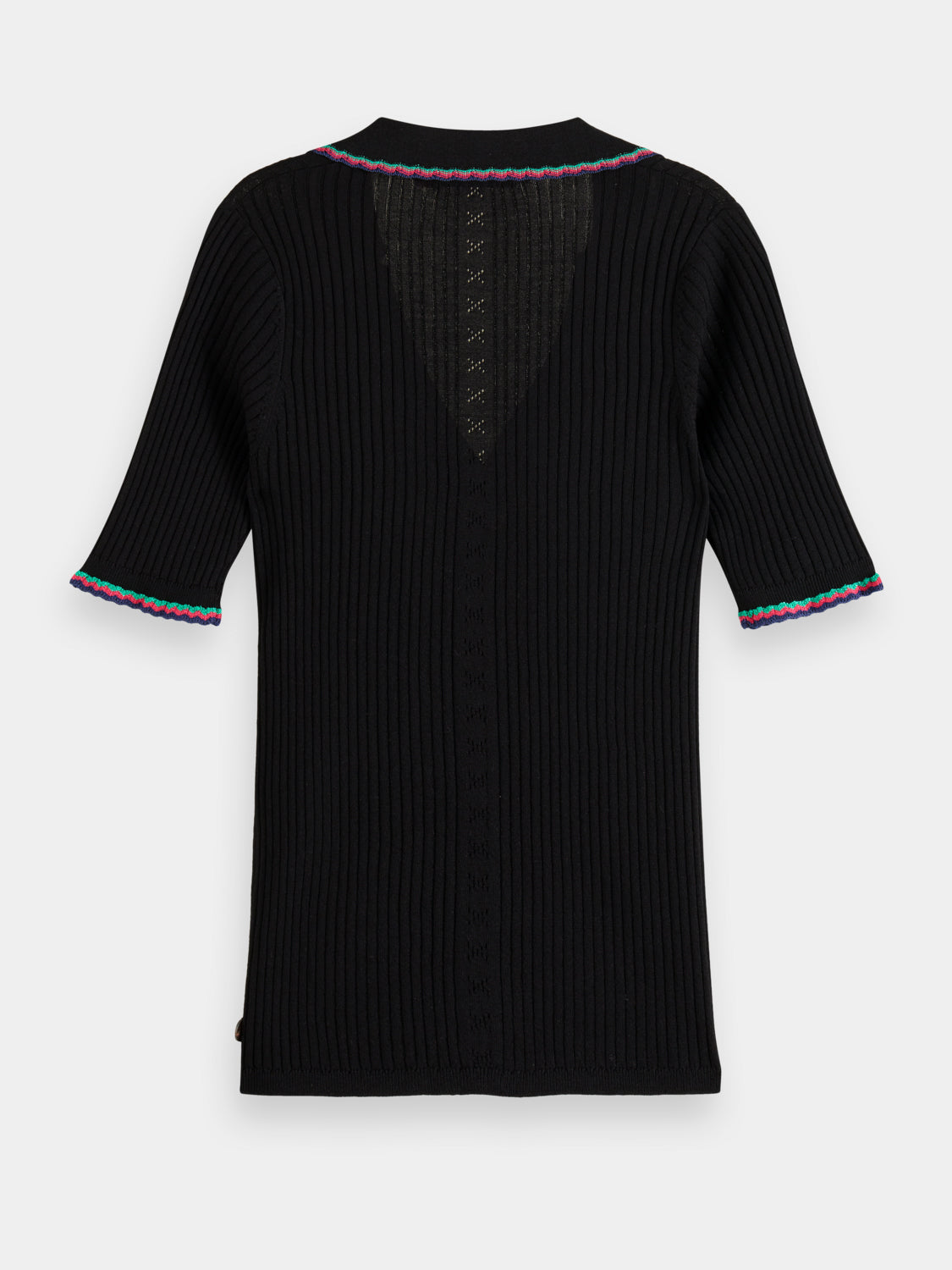 Rib collared knitted top - Scotch & Soda AU