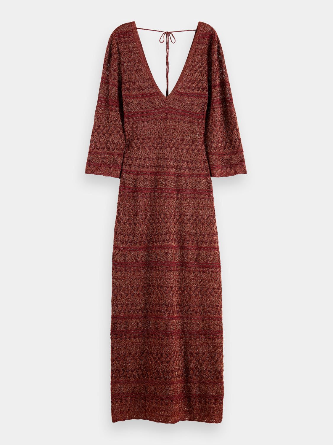 Metallic pointelle knit maxi dress - Scotch & Soda AU