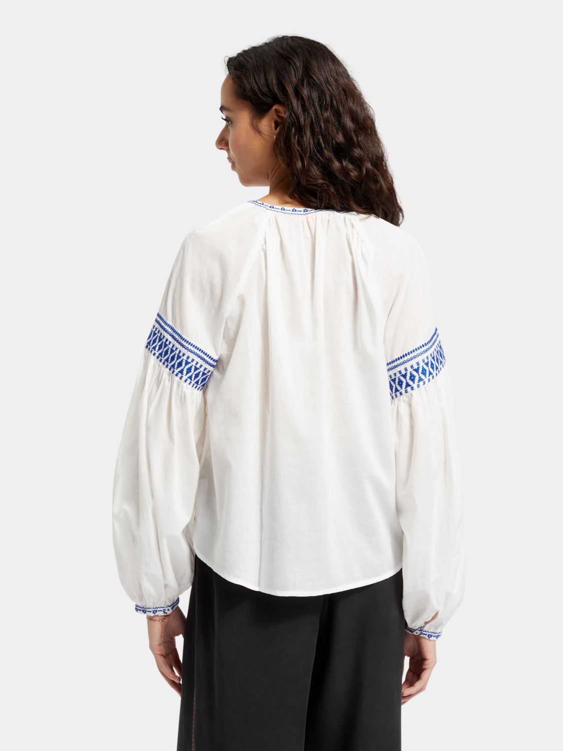 Balloon sleeve top with tape detail - Scotch & Soda AU