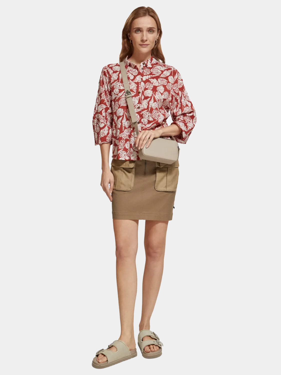 Printed balloon sleeve shirt - Scotch & Soda AU