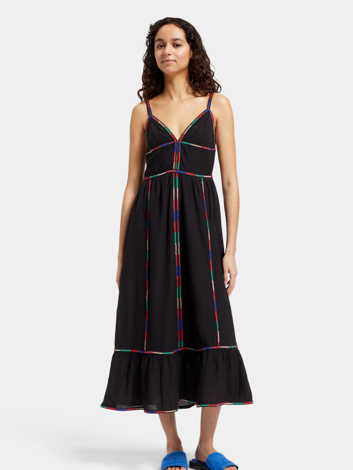 Multicolour embroidery maxi dress - Scotch & Soda AU