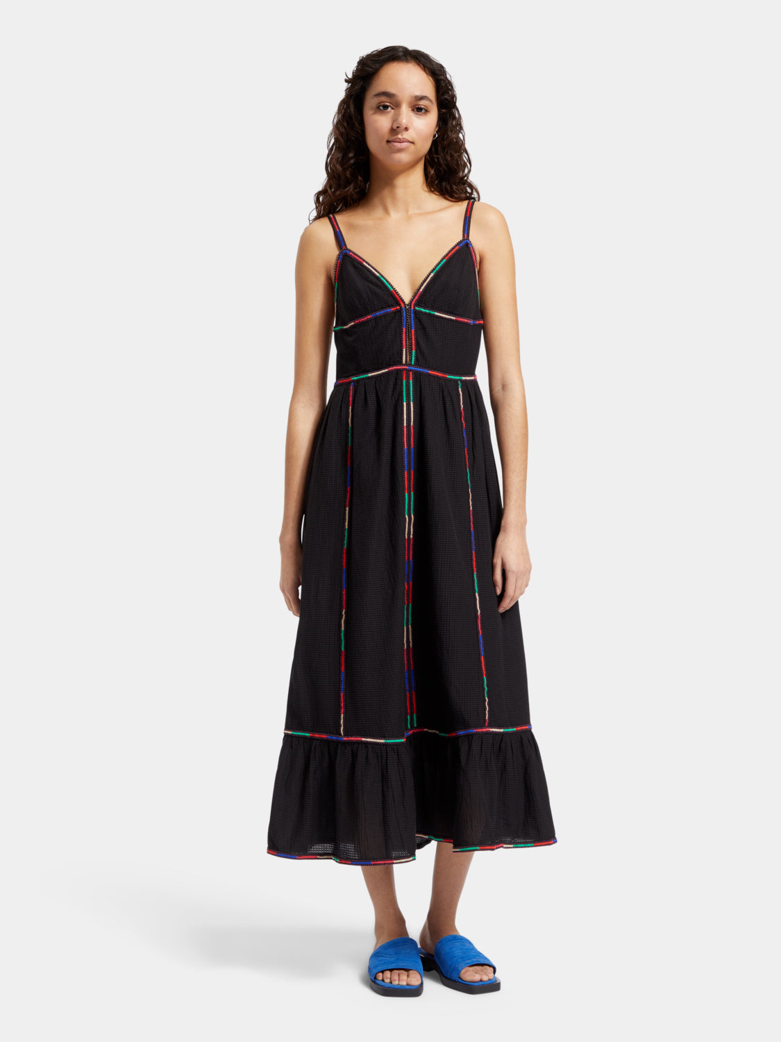 Multicolour embroidery maxi dress - Scotch & Soda AU