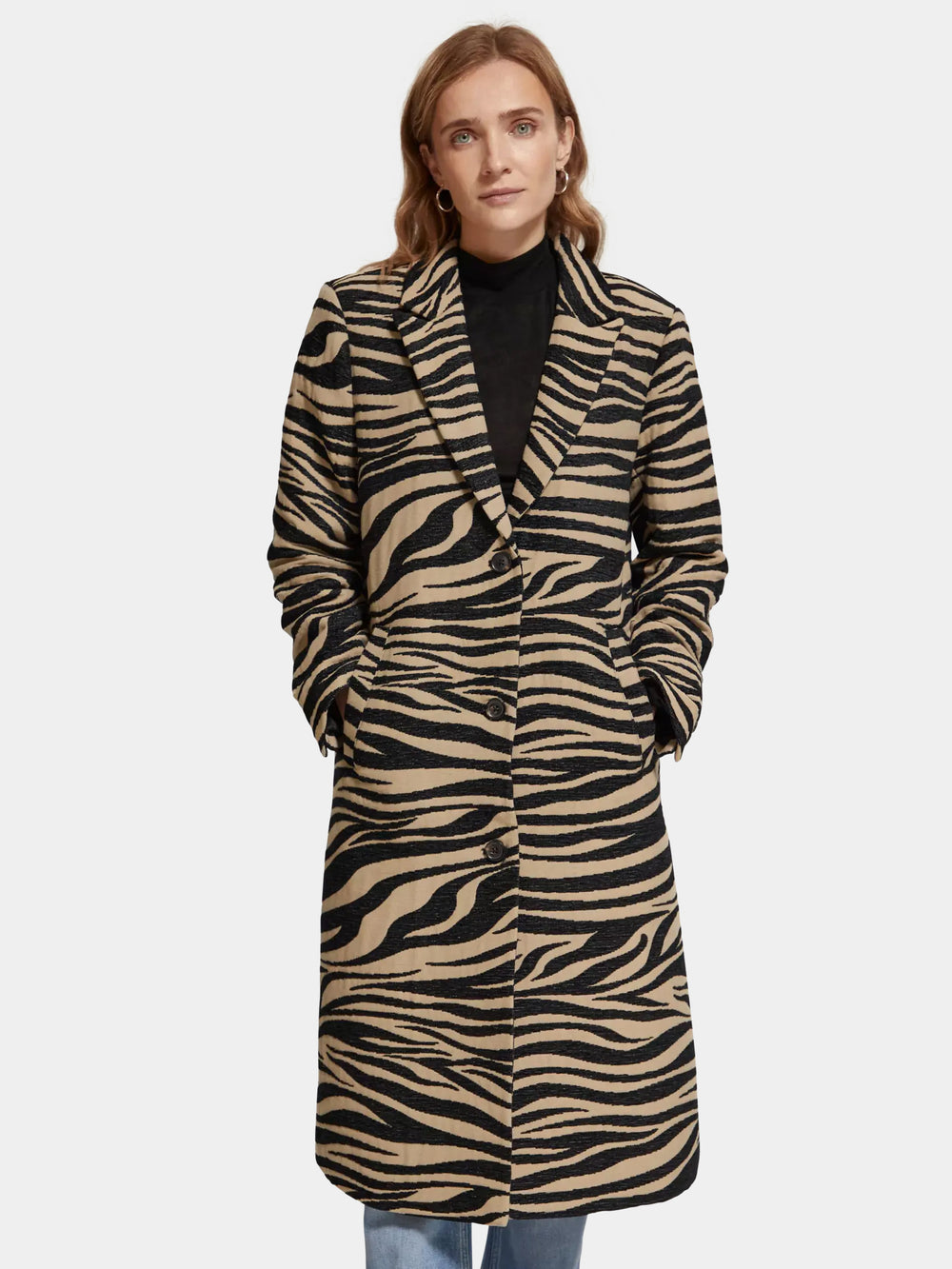 Single-breasted print coat - Scotch & Soda AU