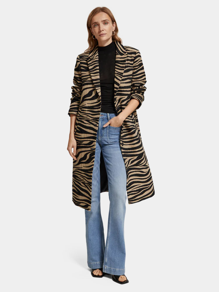 Single-breasted print coat - Scotch & Soda AU