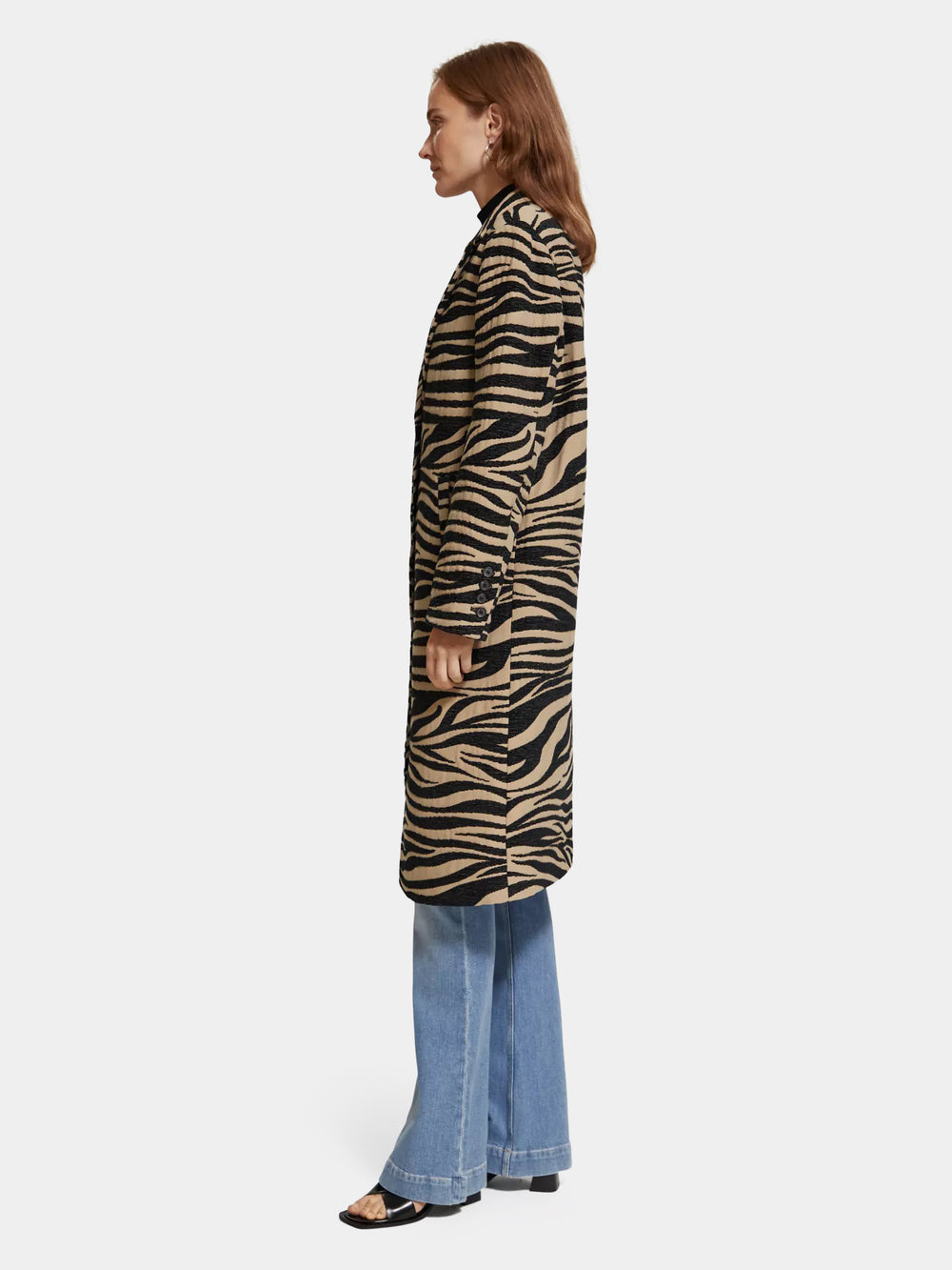 Single-breasted print coat - Scotch & Soda AU