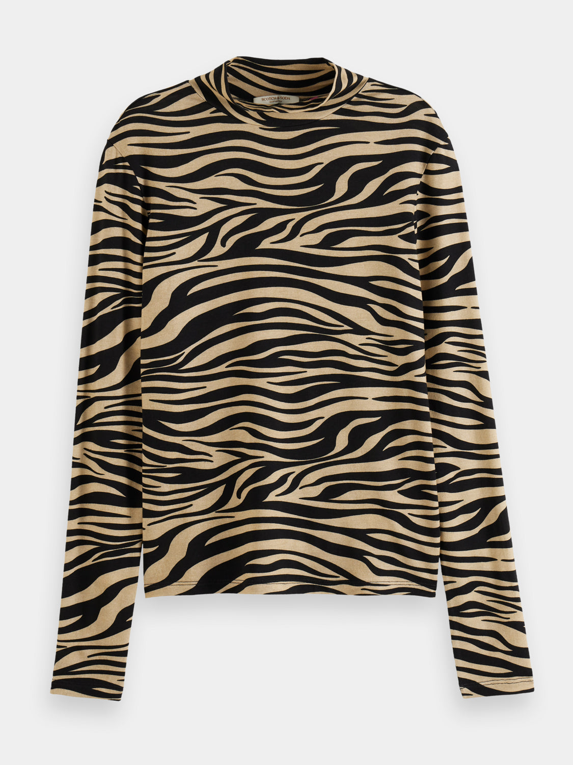 Printed long-sleeved mock neck top - Scotch & Soda AU