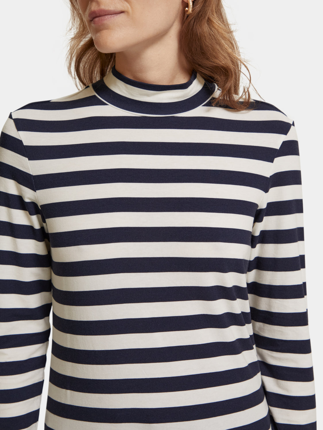 Printed long-sleeved mock neck top - Scotch & Soda AU