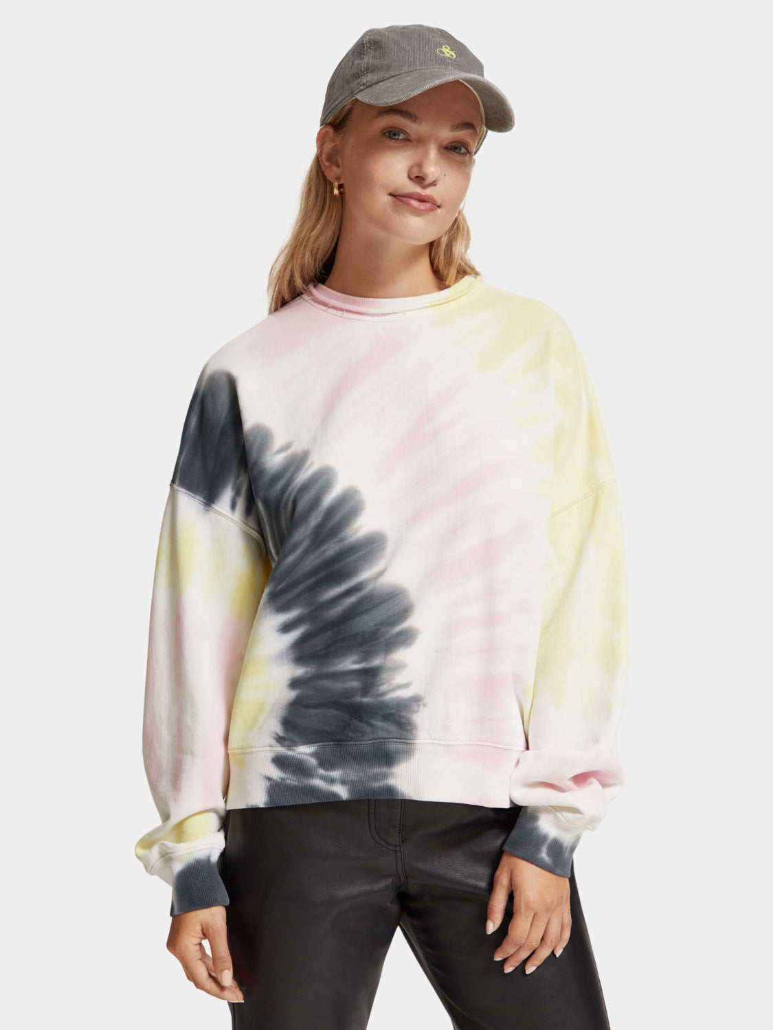 Tie dye oversized crew neck sale