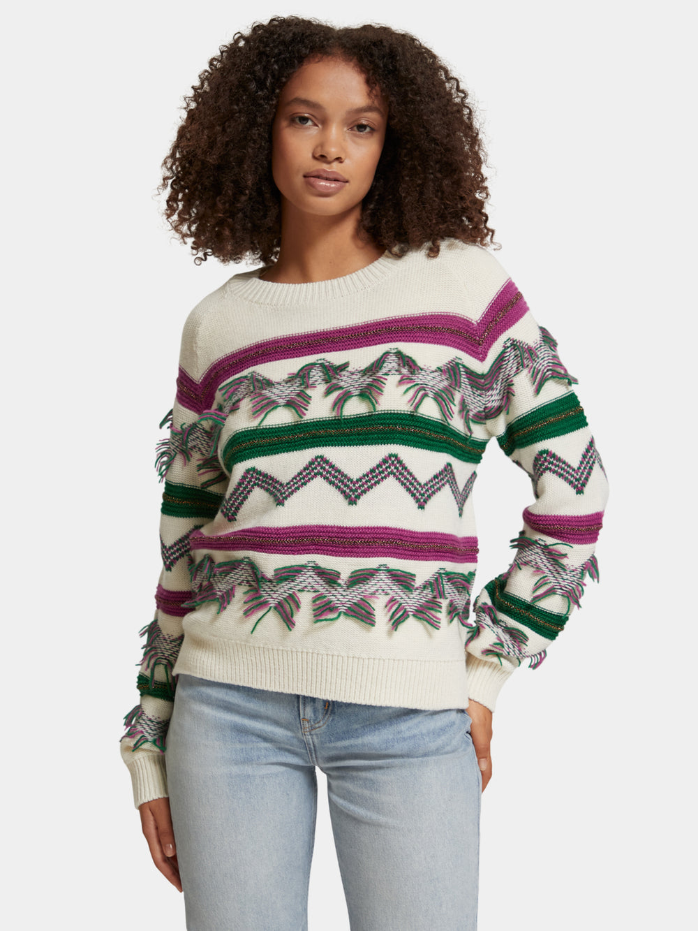 Fringe jacquard pullover - Scotch & Soda AU