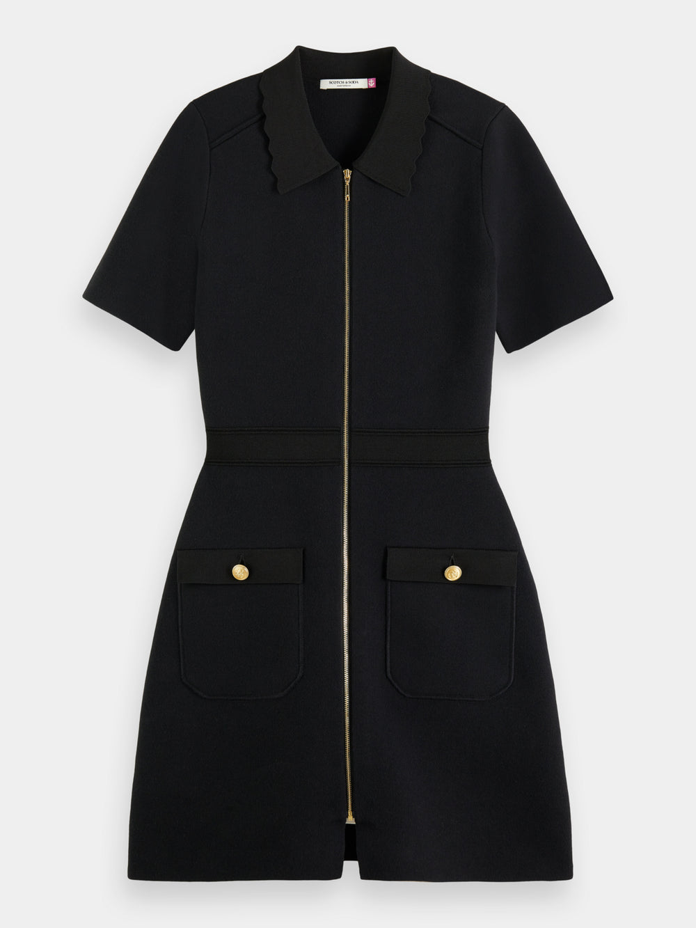 Zip detail compact knitted dress - Scotch & Soda AU