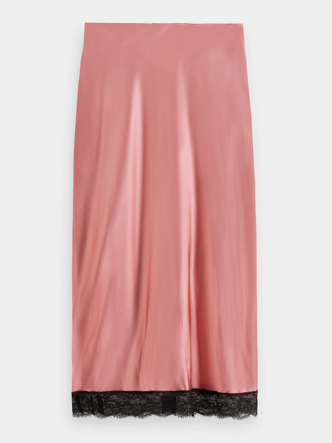 Satin high-rise skirt with lace detail - Scotch & Soda AU