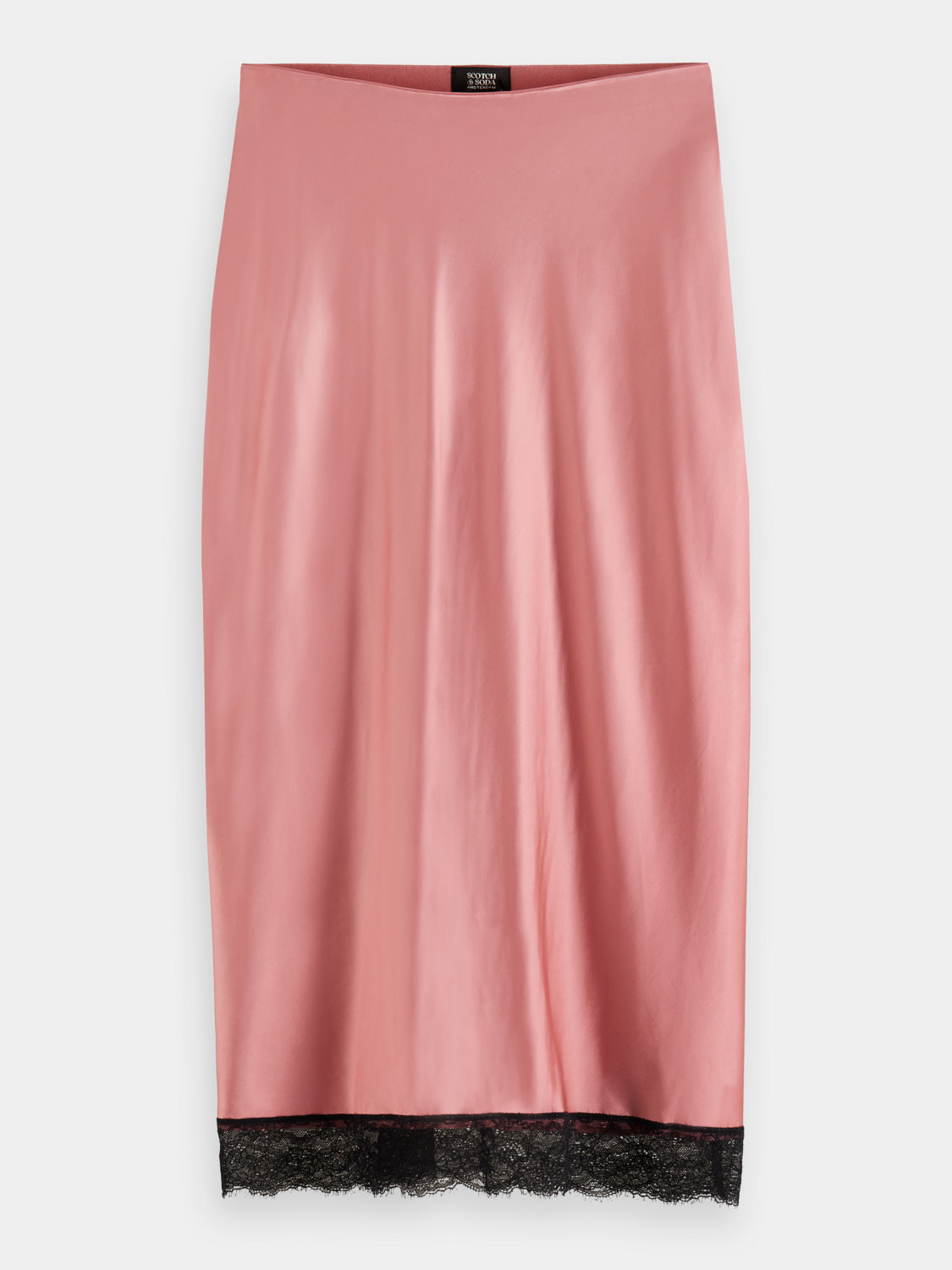 Satin high-rise skirt with lace detail - Scotch & Soda AU