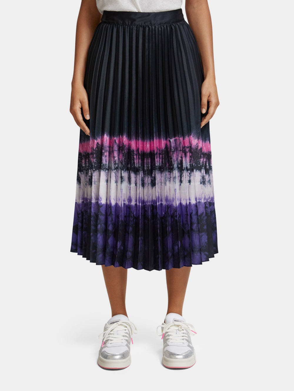 Printed pleated high-rise midi skirt - Scotch & Soda AU