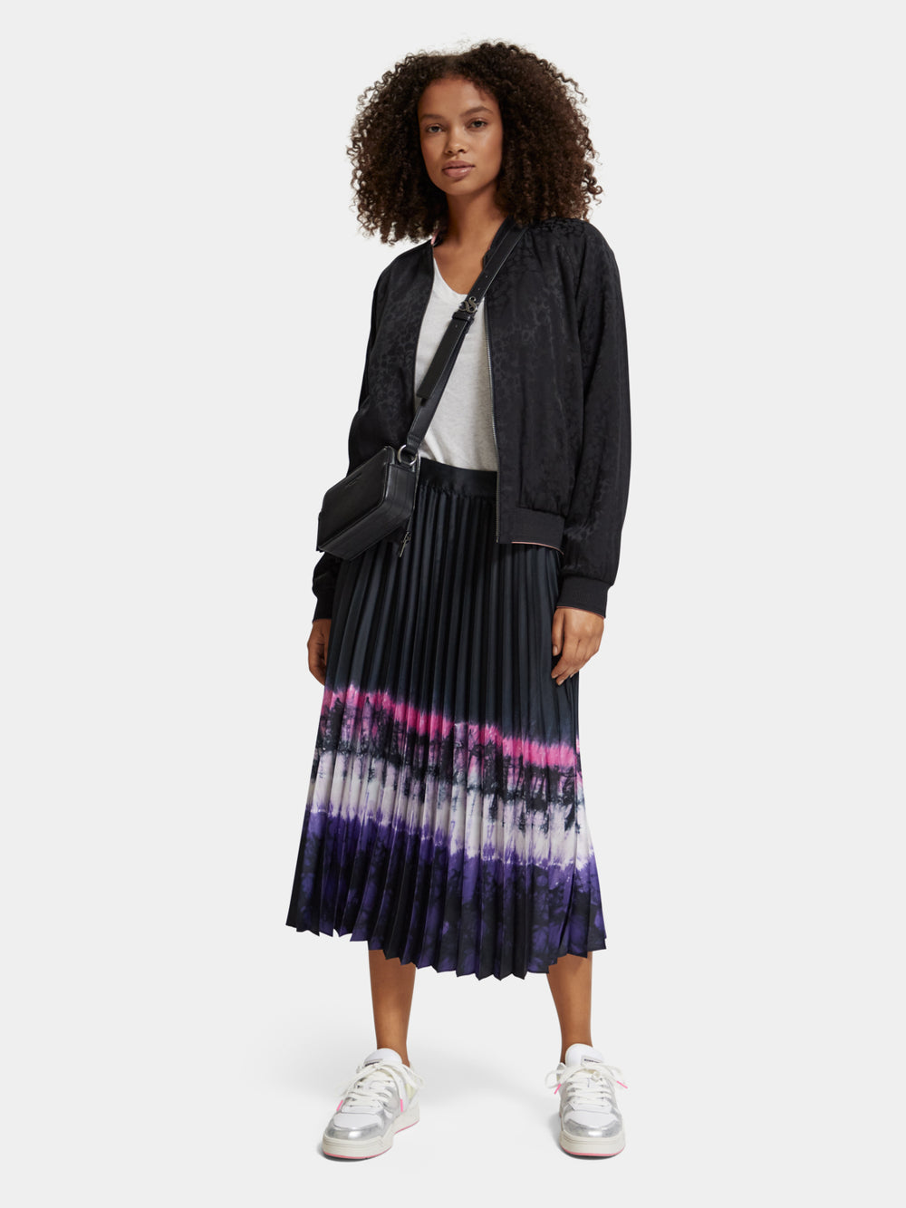 Printed pleated high-rise midi skirt - Scotch & Soda AU