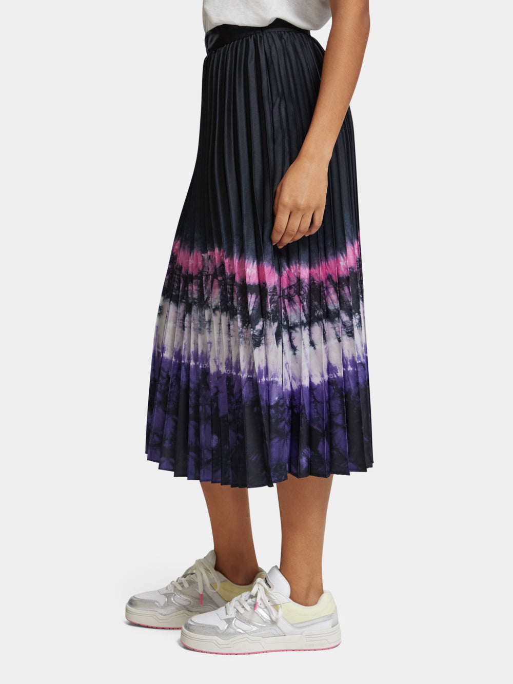 Printed pleated high-rise midi skirt - Scotch & Soda AU