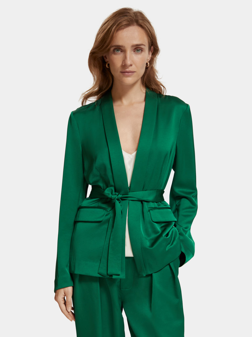 Belted satin blazer - Scotch & Soda AU