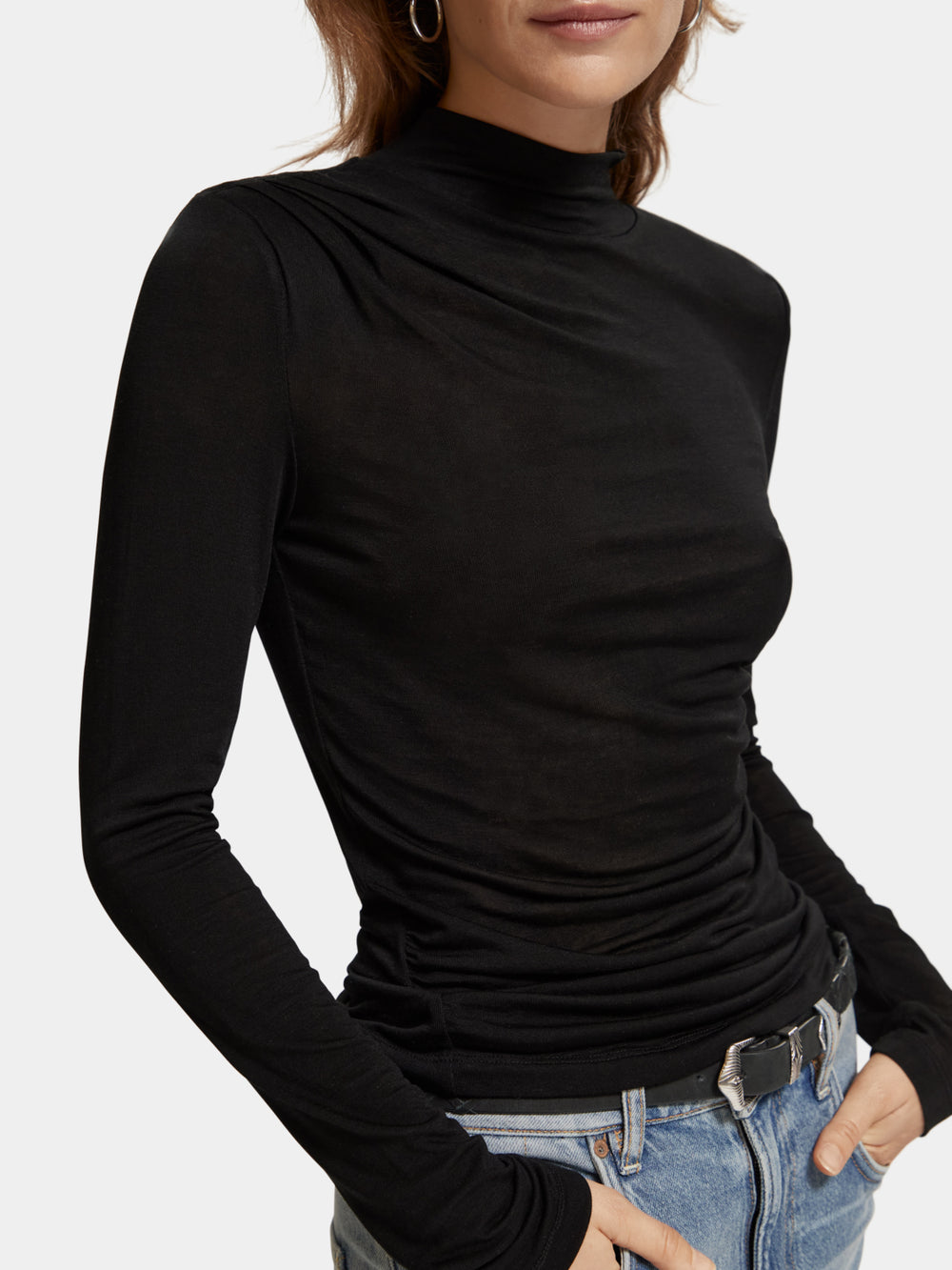 Long-sleeved mock neck top - Scotch & Soda AU