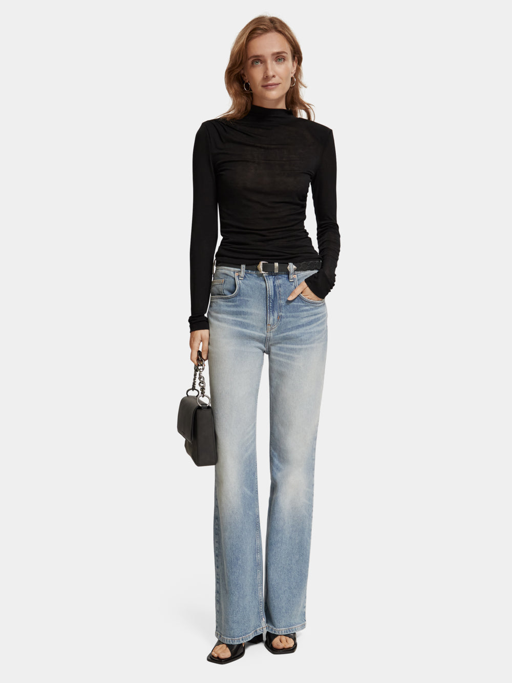 Long-sleeved mock neck top - Scotch & Soda AU