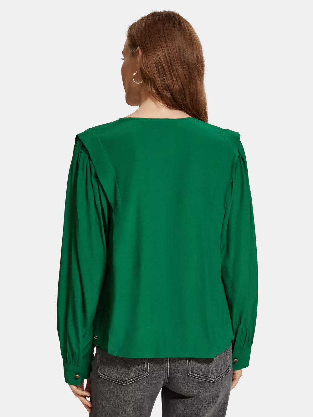 Long-sleeved v-neck blouse - Scotch & Soda AU