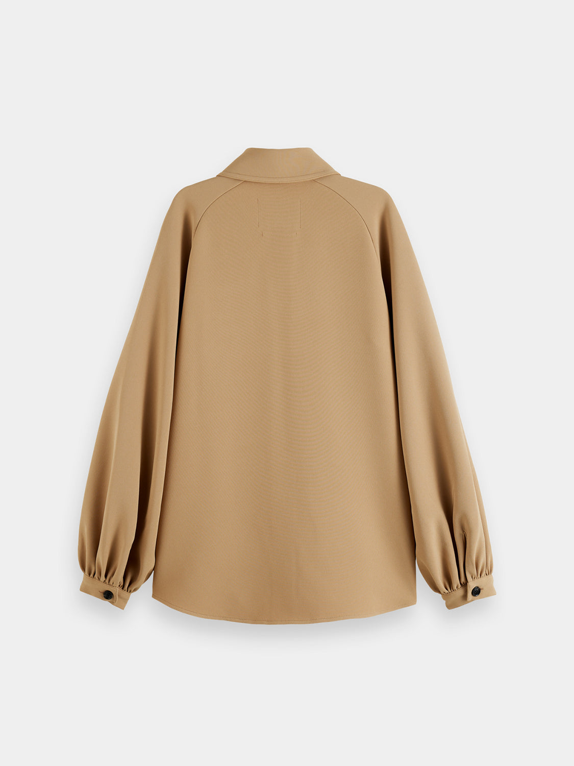 Crepe peasant sleeve overshirt