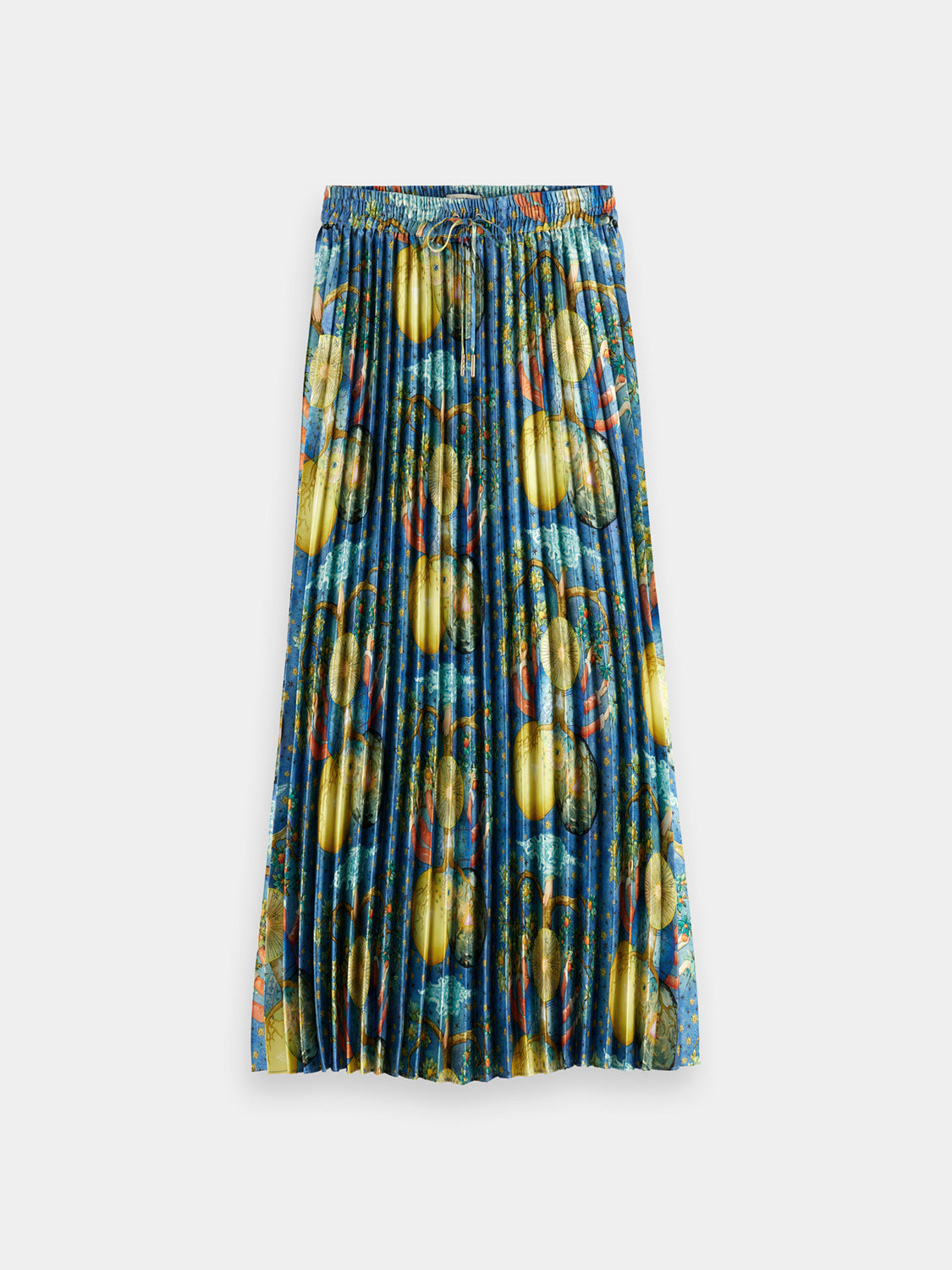 Pleated printed skirt