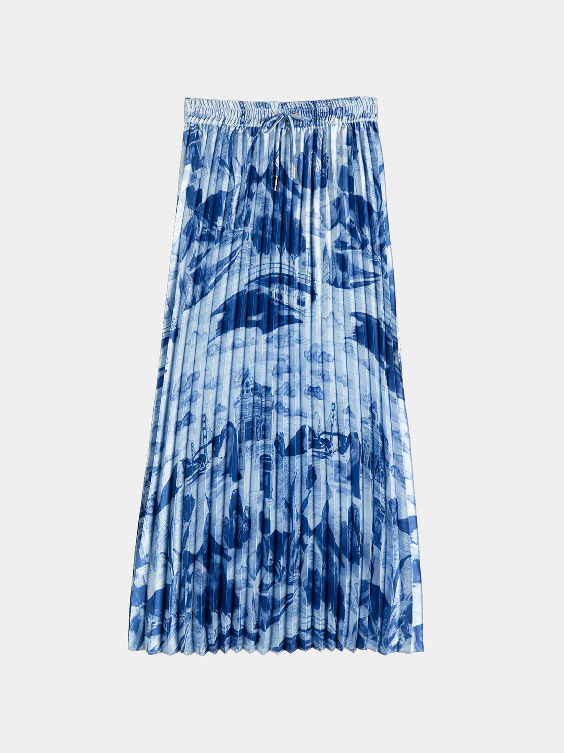 Pleated printed skirt