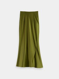 Satin midi skirt