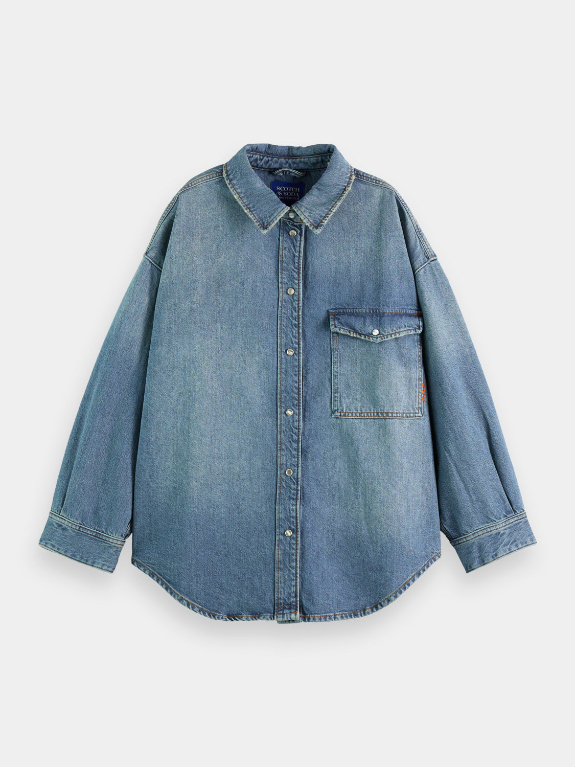 Vintage washed denim overshirt