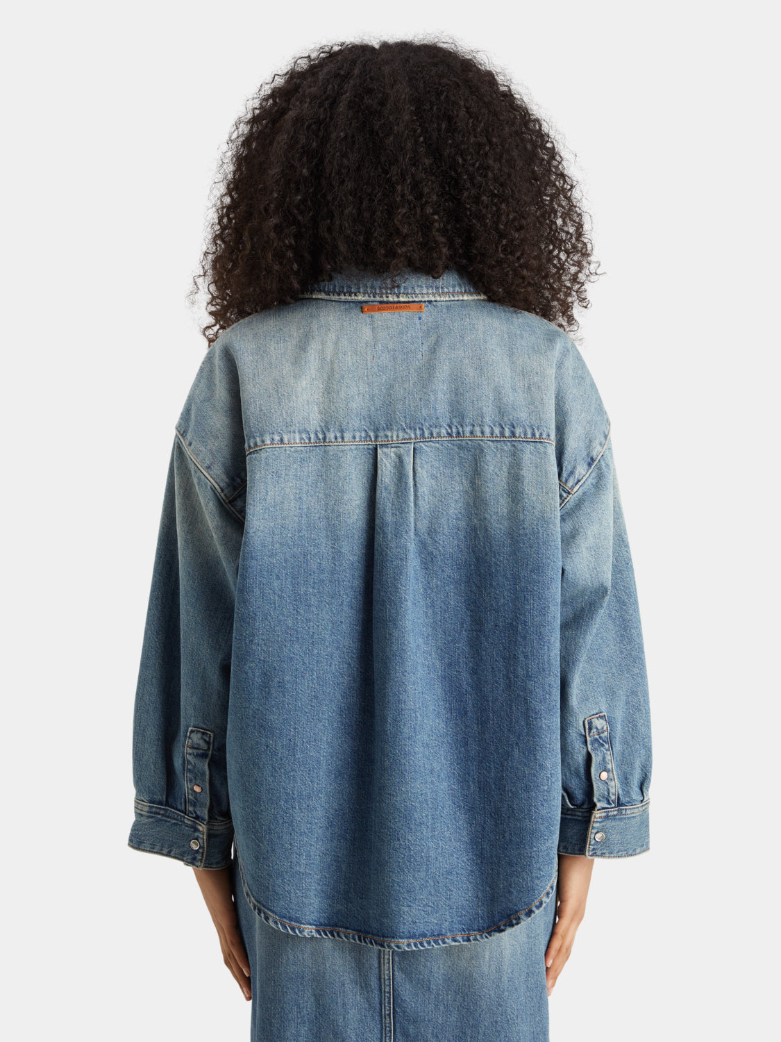 Vintage washed denim overshirt