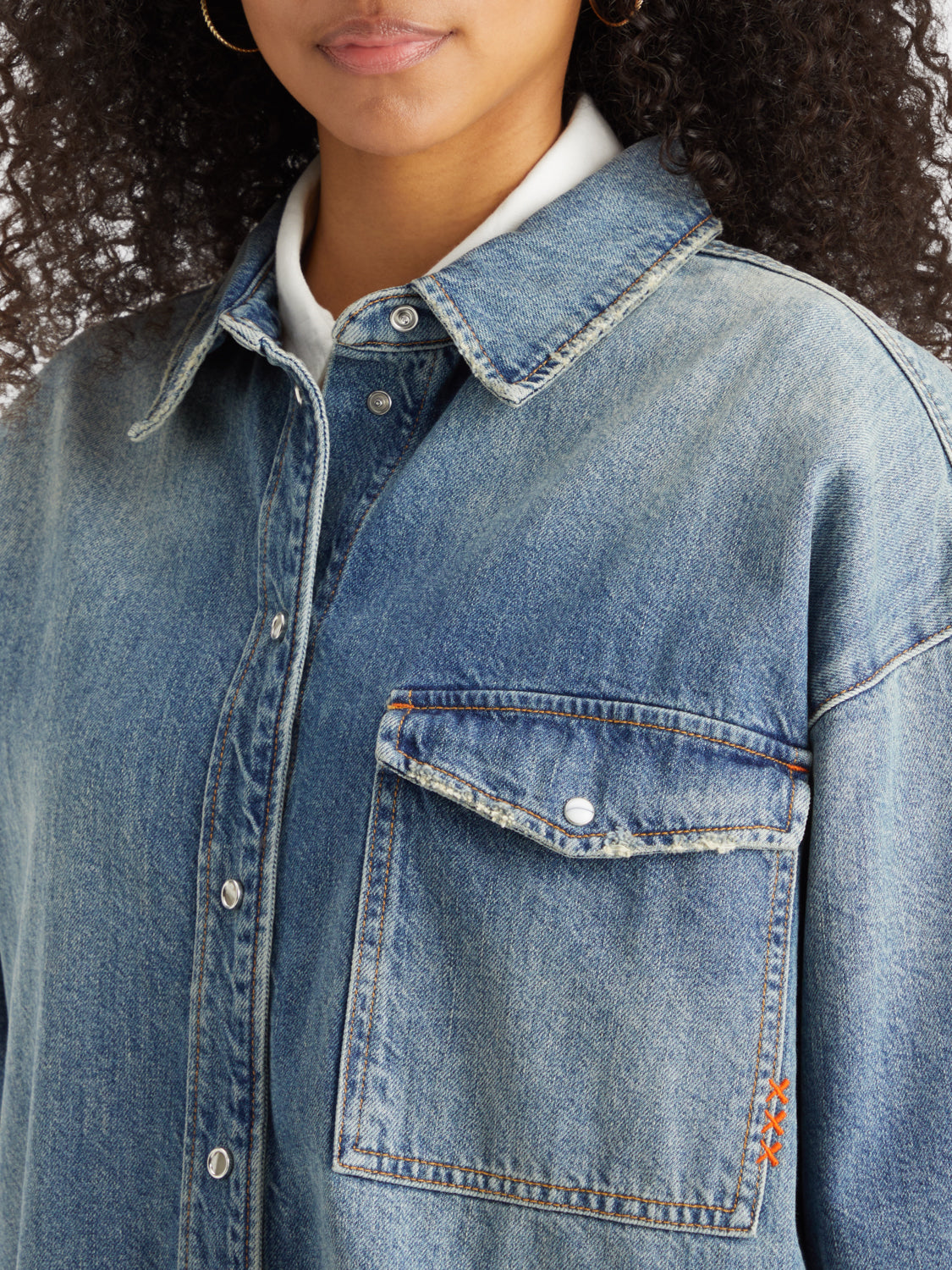 Vintage washed denim overshirt