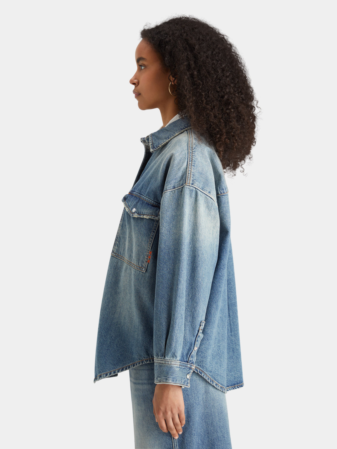 Vintage washed denim overshirt