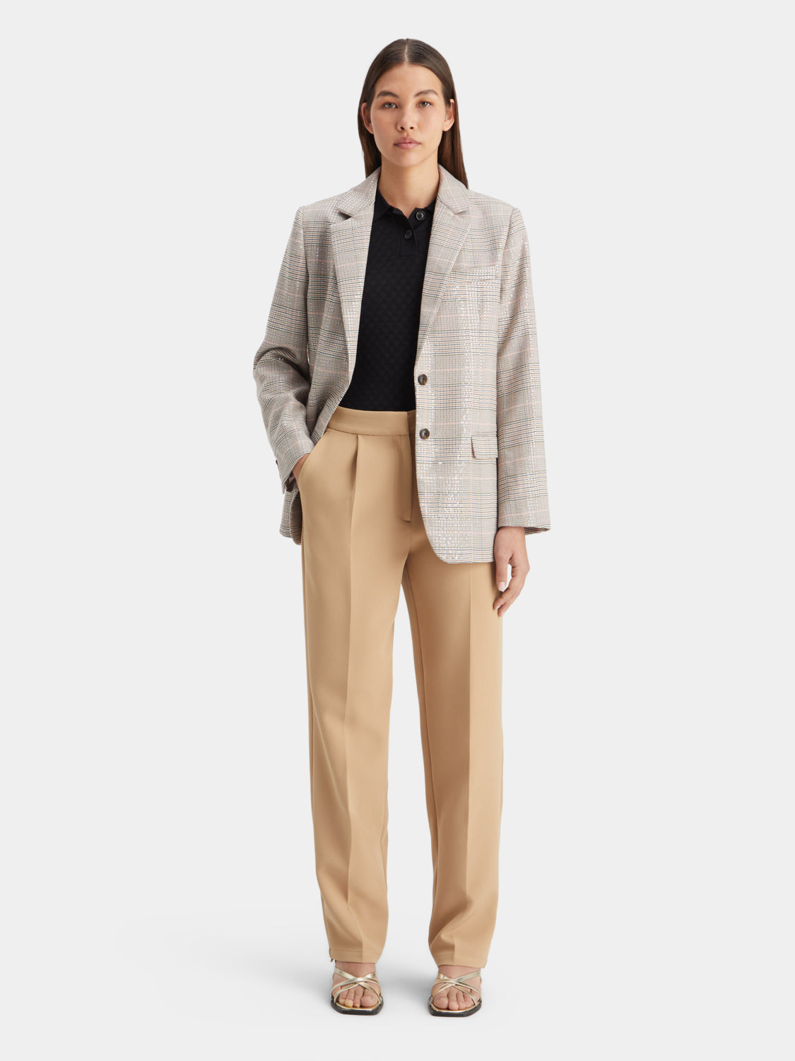 Pointelle collared knitted top - Scotch & Soda AU