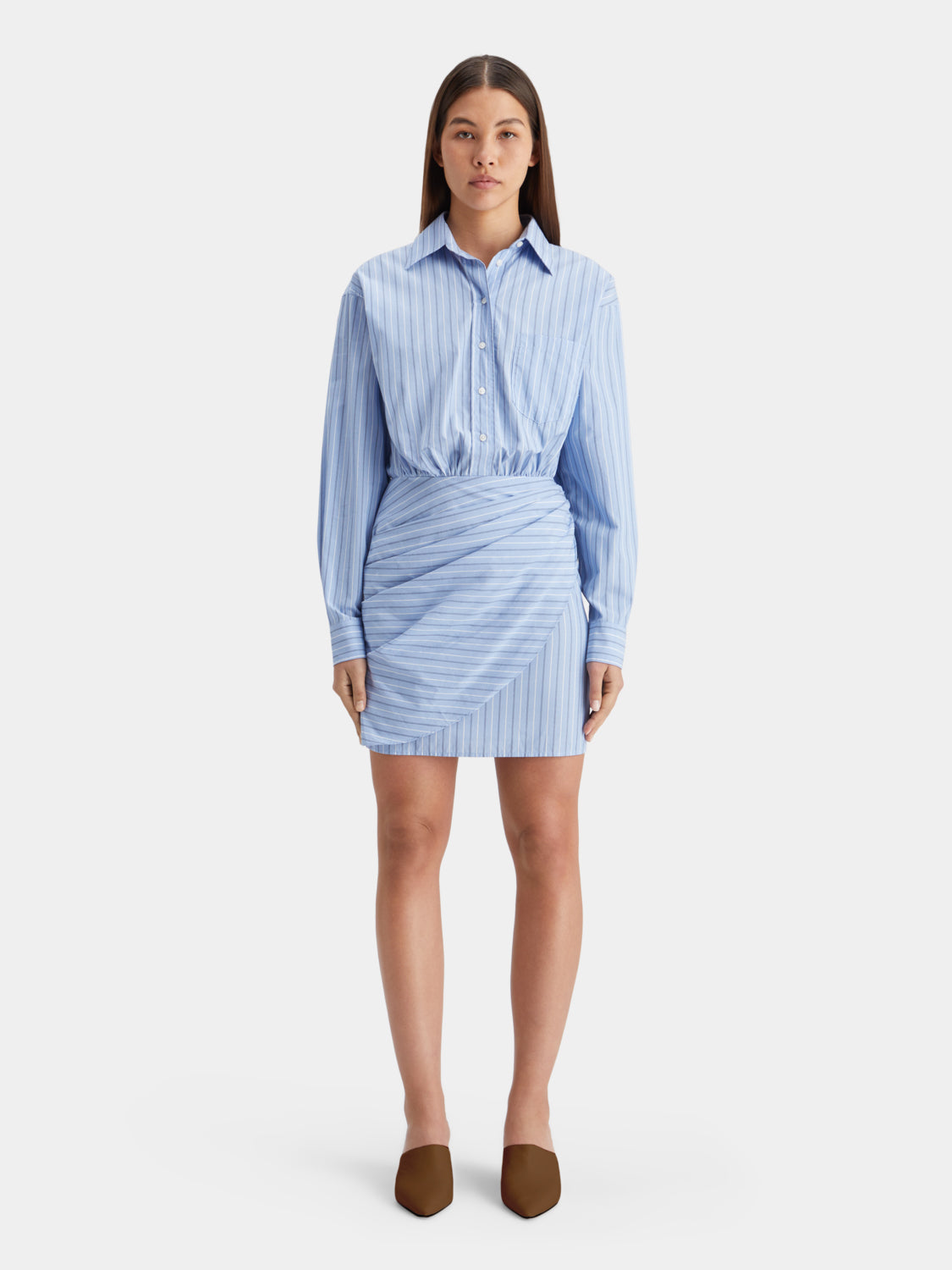 Mini poplin wrap dress