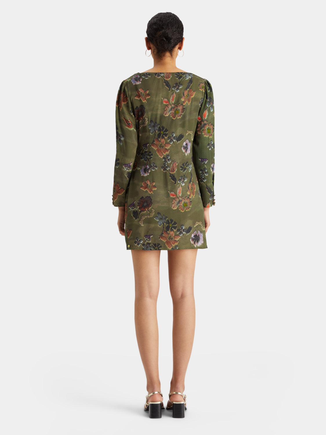 Mini jacquard wrap dress