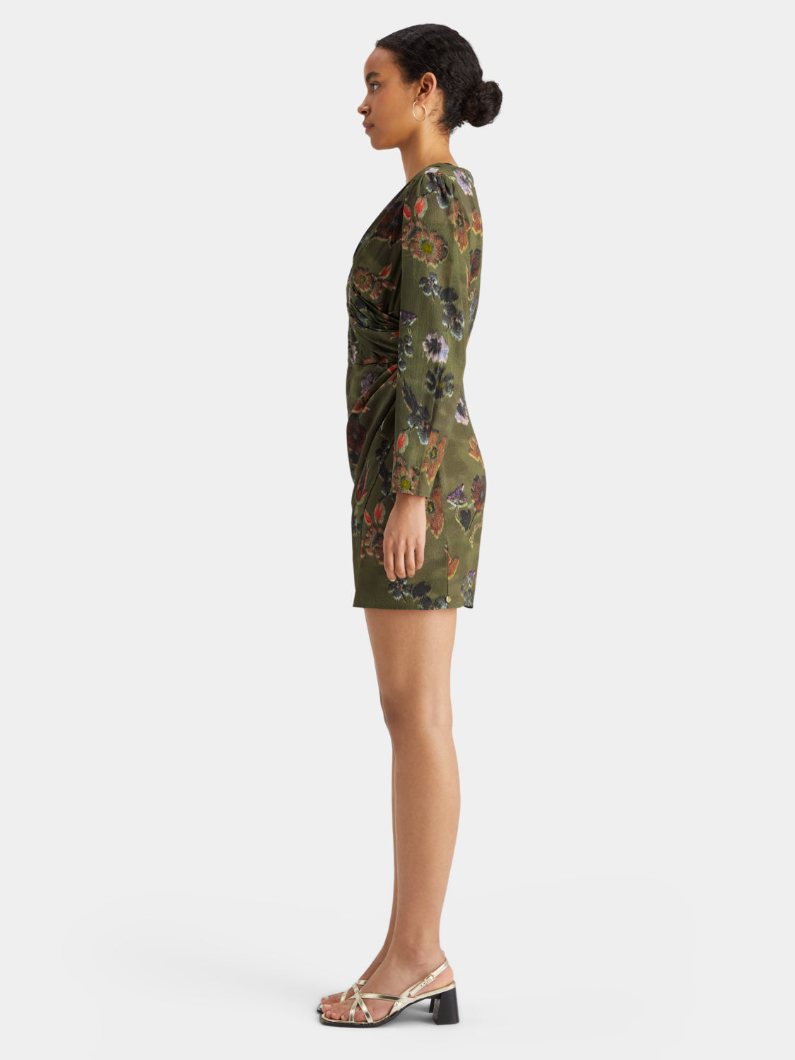 Mini jacquard wrap dress