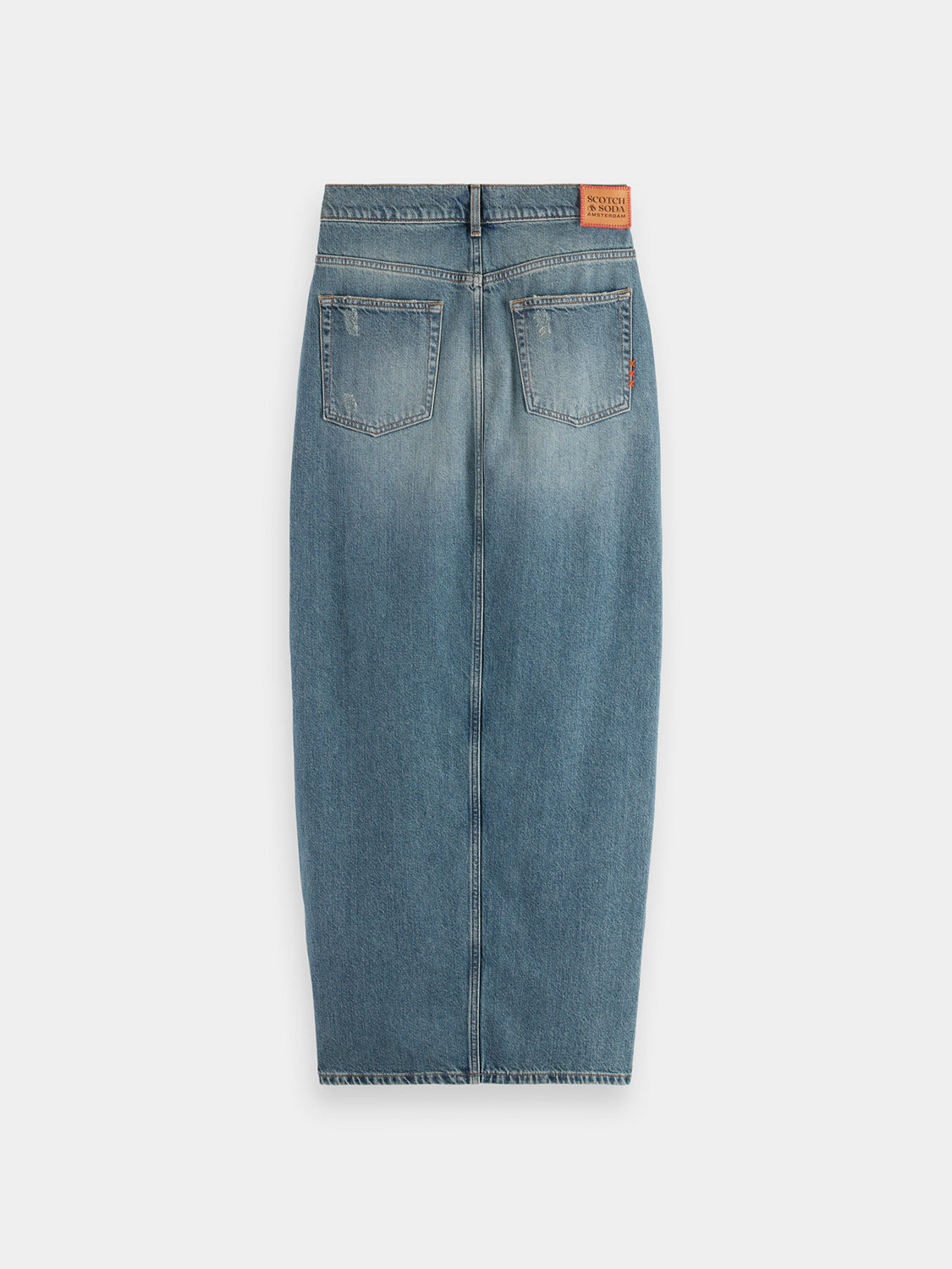 Vintage washed denim skirt