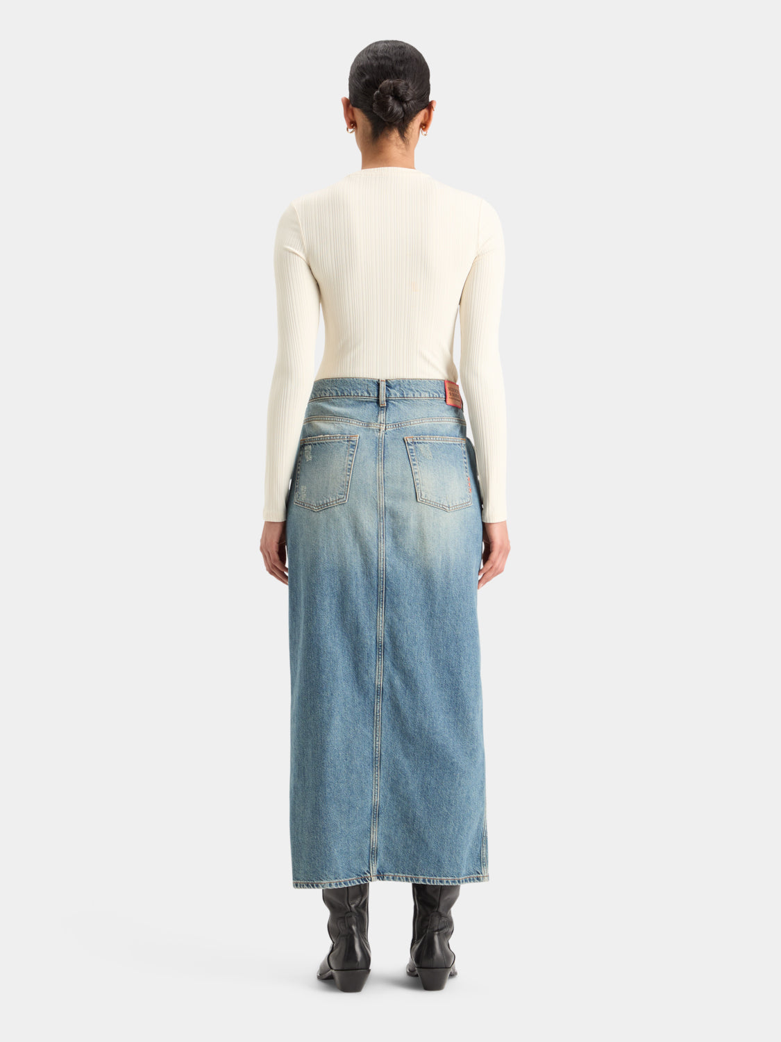 【U LAN】Porni Vintage Washed Denim Skirt Porni Vintage Washed Denim Skirt - ULAN | 60% - Asian