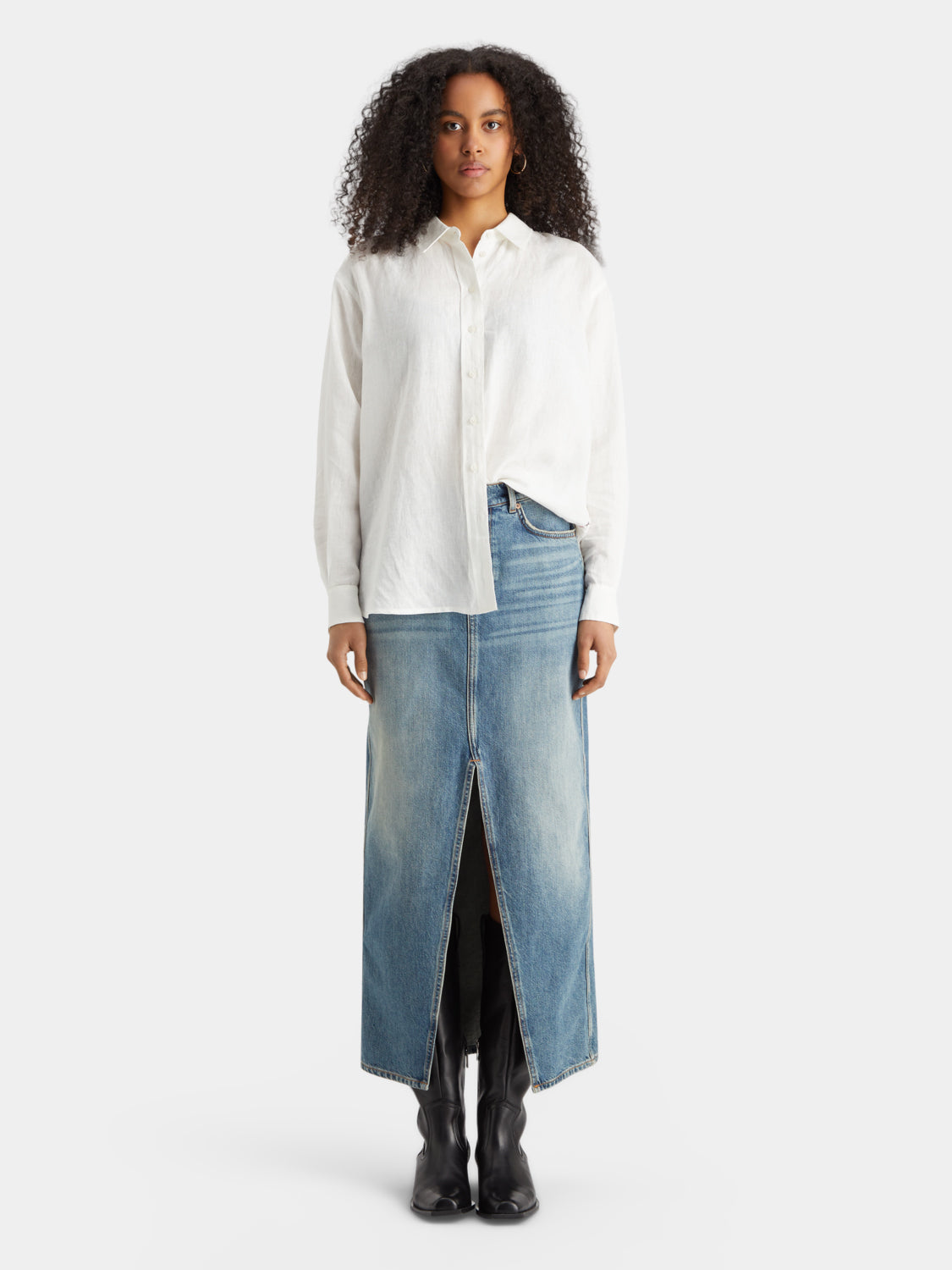 【U LAN】Porni Vintage Washed Denim Skirt Porni Vintage Washed Denim Skirt - ULAN | 60% - Asian